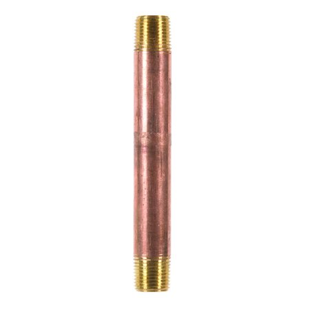 JMF Company 1/2 in. MPT X 1/2 in. D MPT Brass Nipple 6 in. L 47028